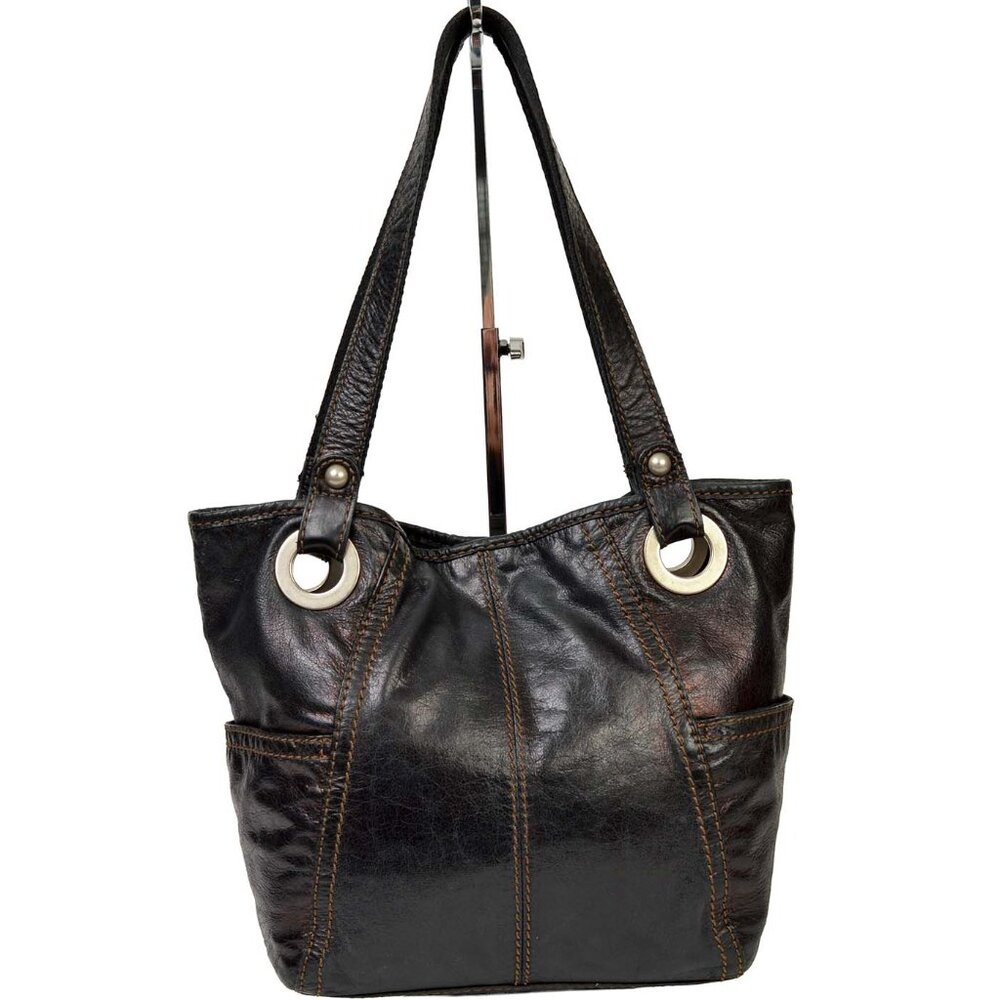 FOSSIL LONG LIVE VINTAGE BLACK LEATHER HATHAWAY HOBO SHOULDER BAG